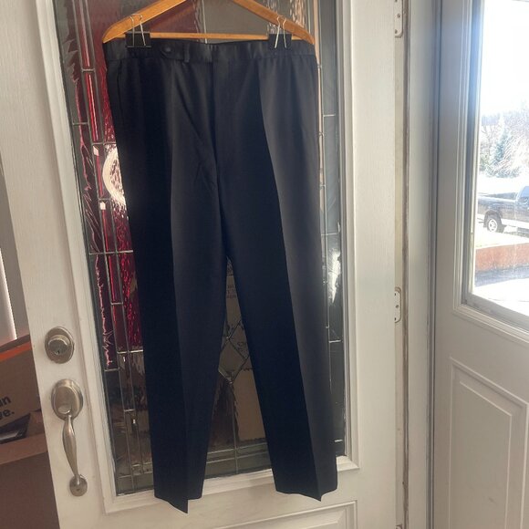 Paul Stuart Men’s Tuxedo, Sz 44 Tall, Black 100% Wool Pants 38 - Picture 4 of 11